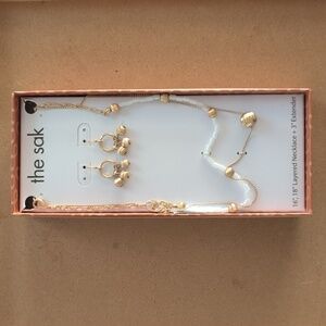 The Sak Gold and Cream Necklace Set